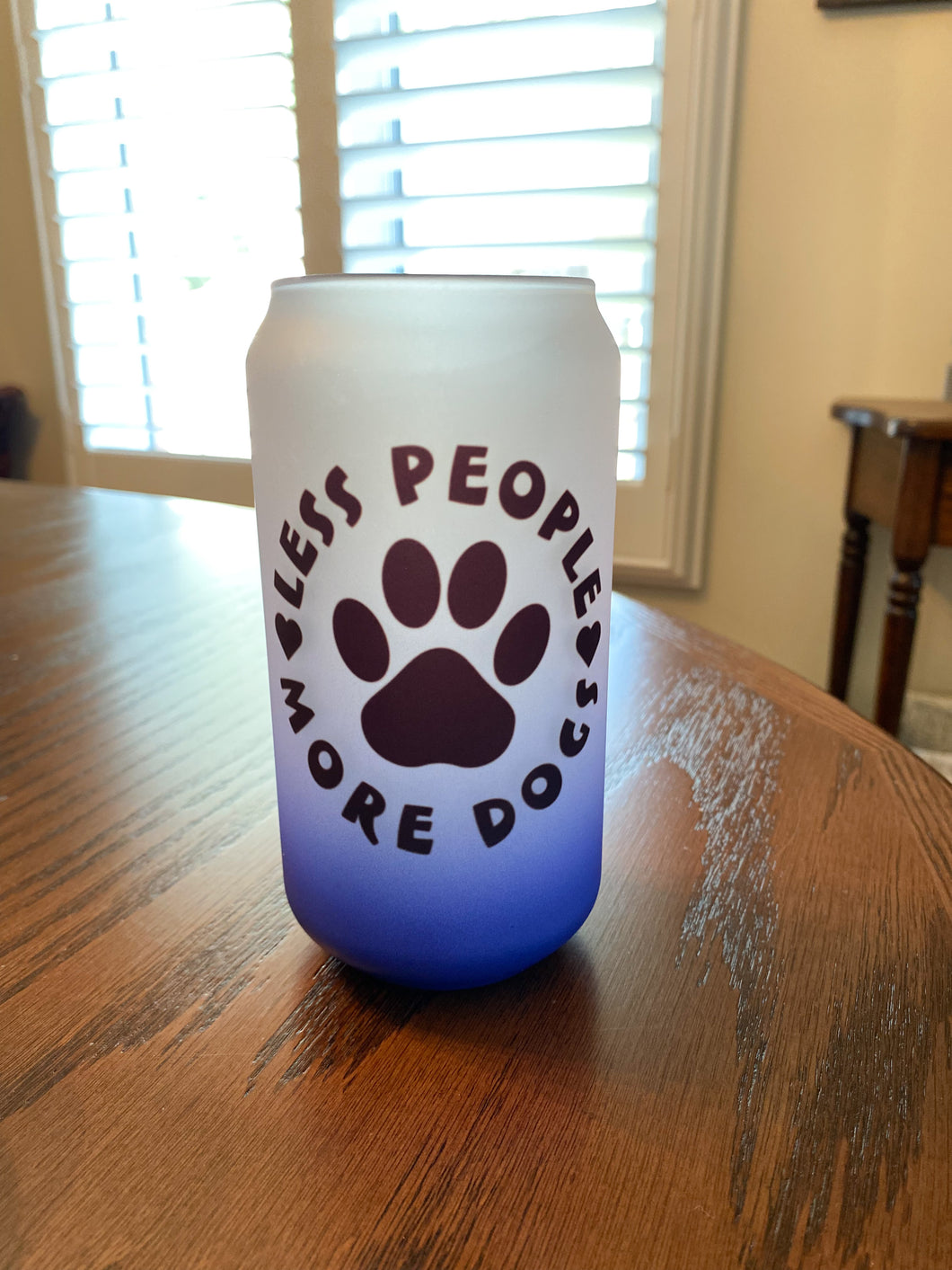 Less People More Dogs Frosted Glass